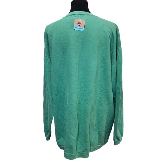 Upcycled Hand Printed 2XL Red Macaw Parrot Ukraine Artist Fundraiser Sweatshirt - Picture 3 of 4